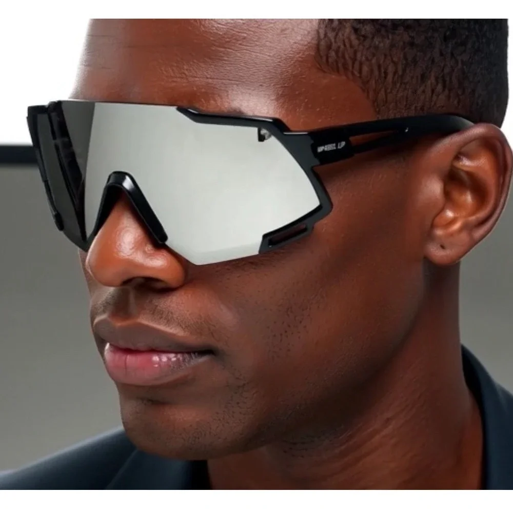 Women Sunglasses Men Mirror Lens Shield Wrap Around Safety Outside‎ Worker Gafas